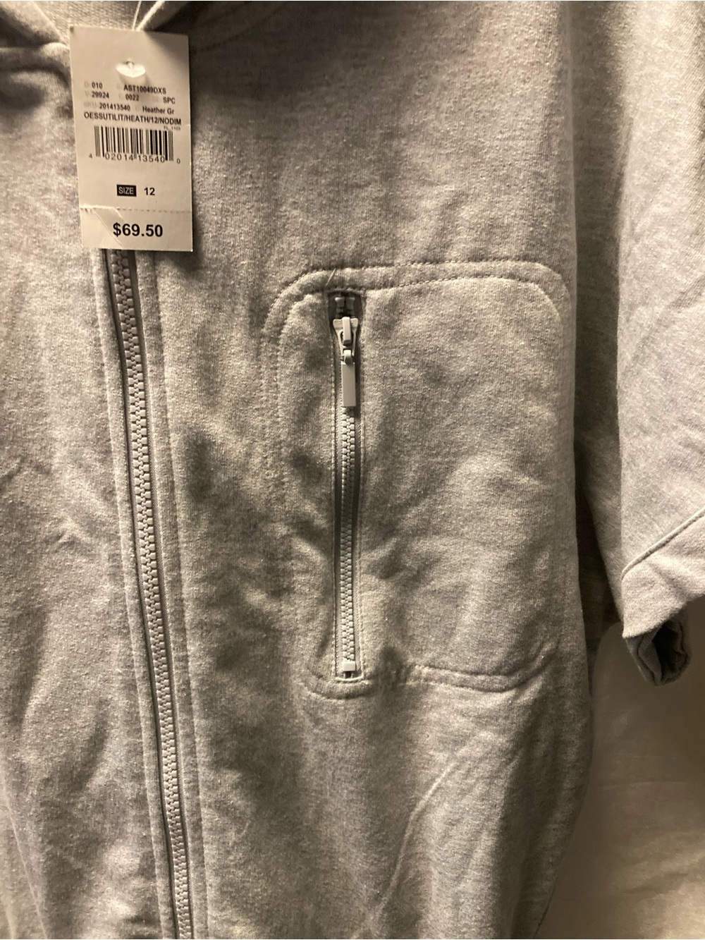 Ashley Stewart Gray Short-Sleeve Hooded Zip-Front Jumpsuit - Picture 3 of 6